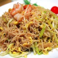 Fideos Chinos fritos con gambas